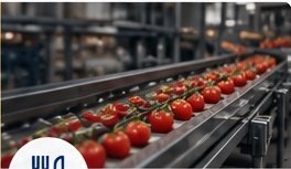 Fresh tomatoes on a production line conveyor representing food safety management